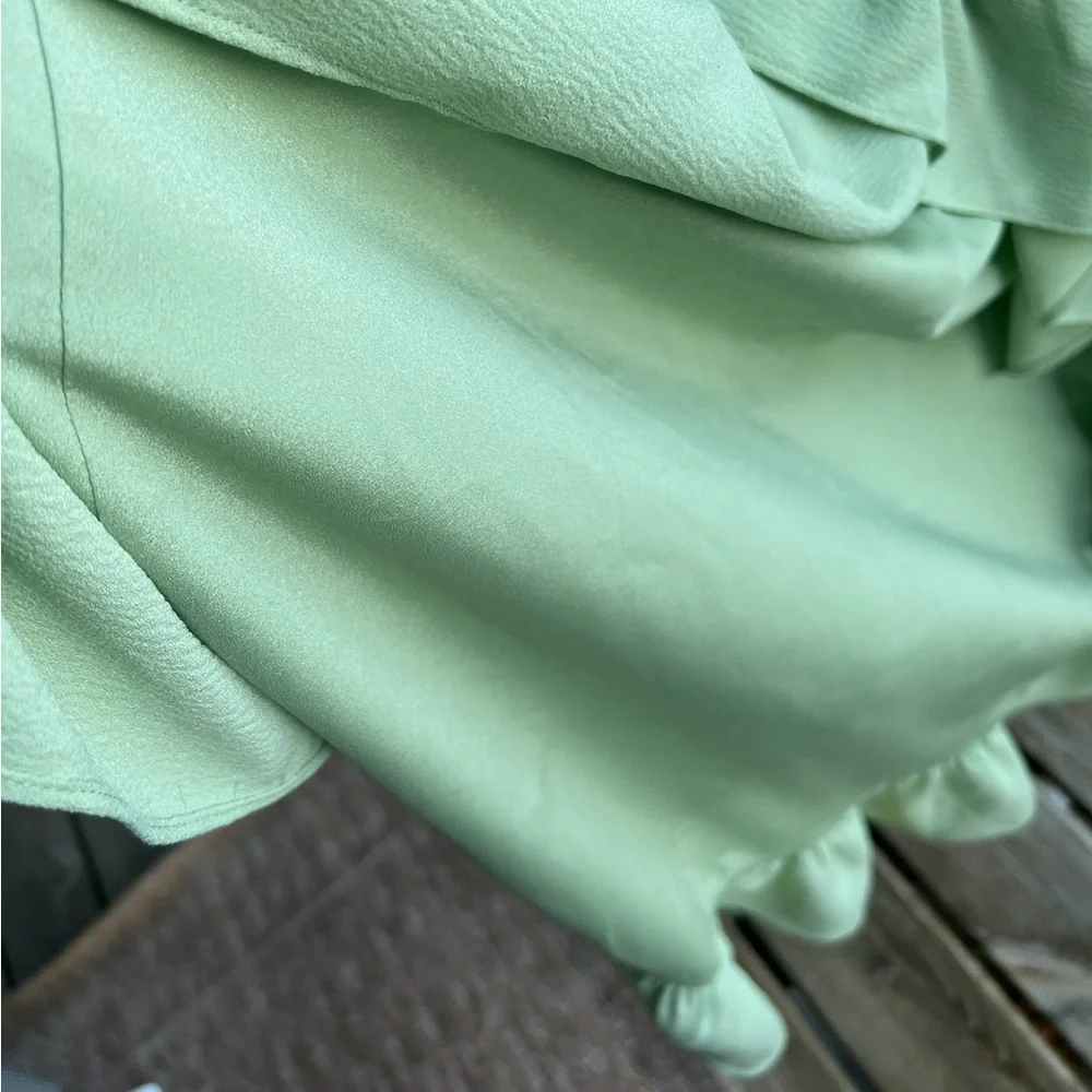 🆕 🌿Dress the Population XXL Mint Green Asymmetrical Maxi Wedding Evening Gown🌿 - Picture 12 of 14